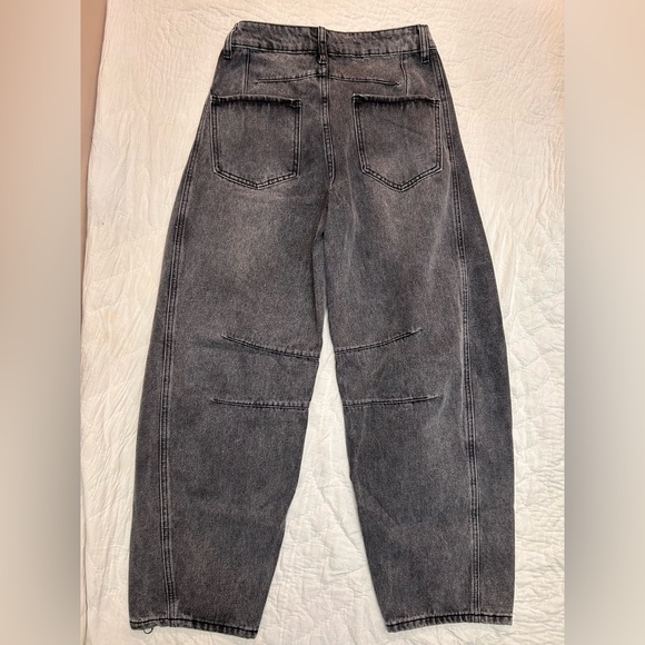 HUNGSON Women's Barrel Jeans Wide Leg Mid Rise Loose Y2k Baggy Jeans Denim NWT - Picture 4 of 6